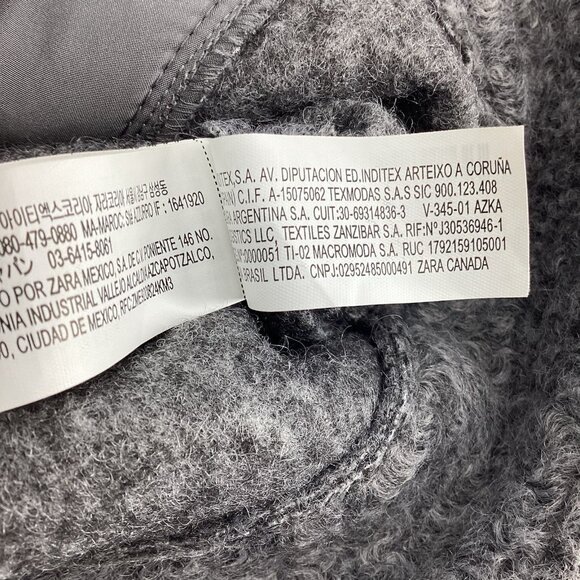 ZARA Women’s Bouclé Loft Moto Zip Point Collar Jacket Gray Size Medium EUC - Picture 14 of 15